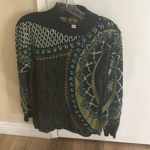 Pretty, black, blue, green sweater